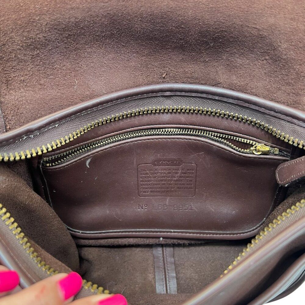 Vintage Coach Patricia Legacy Saddle Crossbody Bag Dark Brown Leather 9951 - Picture 5 of 11